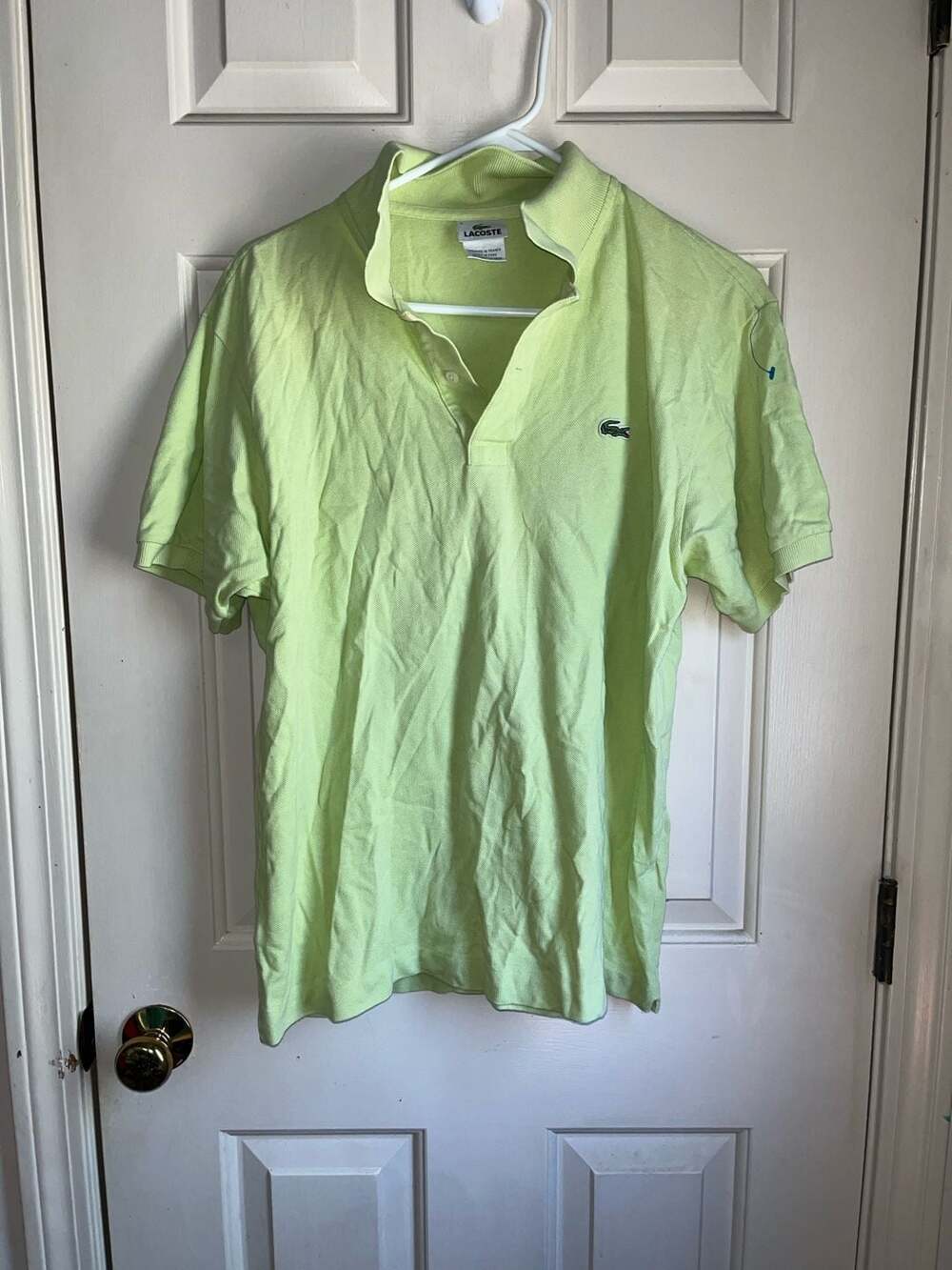 Lacoste Short Sleeve Classic Fit Pique Polo Shirt in Lime Green